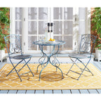 Ensemble bistrot de jardin 3 pièces en fer victorien Semly de SAFAVIEH Outdoor Living - 17 l x 21 p x 36 h