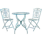 Ensemble bistrot de jardin 3 pièces en fer victorien Semly de SAFAVIEH Outdoor Living - 17 l x 21 p x 36 h