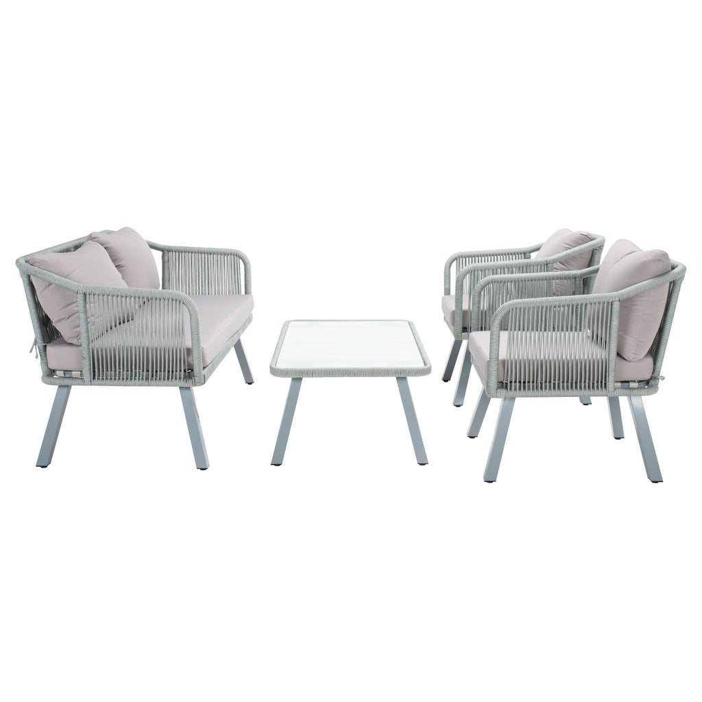Ensemble de jardin extérieur SAFAVIEH Torsla 4 pièces en corde – 52 l x 26 p x 30 h