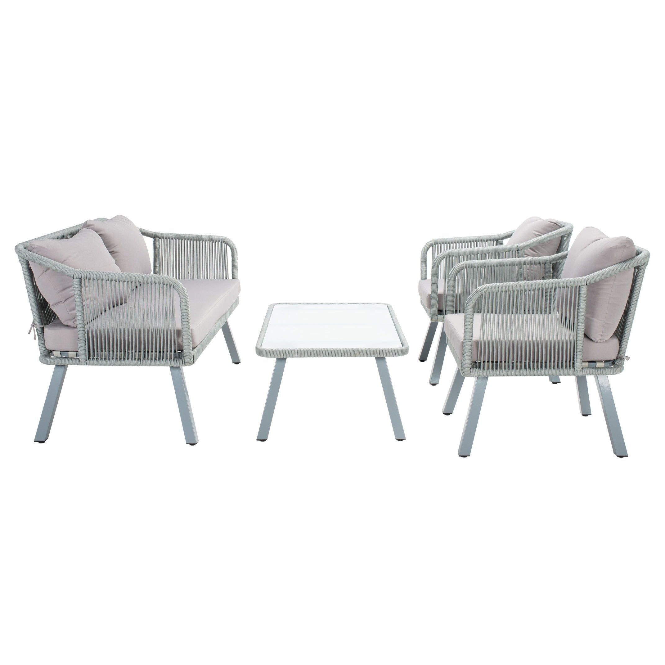 Ensemble de jardin extérieur SAFAVIEH Torsla 4 pièces en corde – 52 l x 26 p x 30 h