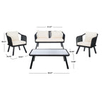 Ensemble de jardin extérieur SAFAVIEH Torsla 4 pièces en corde – 52 l x 26 p x 30 h
