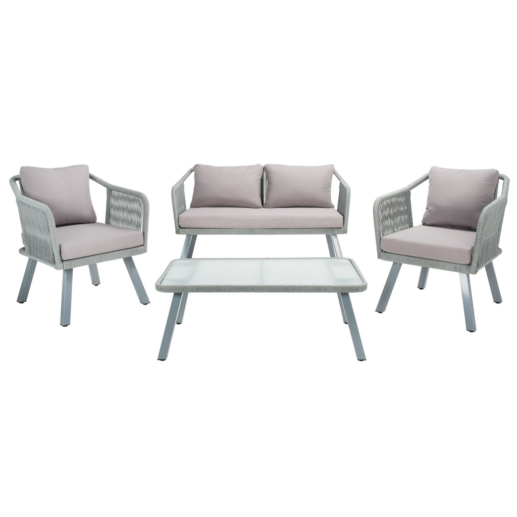 Ensemble de jardin extérieur SAFAVIEH Torsla 4 pièces en corde – 52 l x 26 p x 30 h