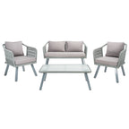 Ensemble de jardin extérieur SAFAVIEH Torsla 4 pièces en corde – 52 l x 26 p x 30 h