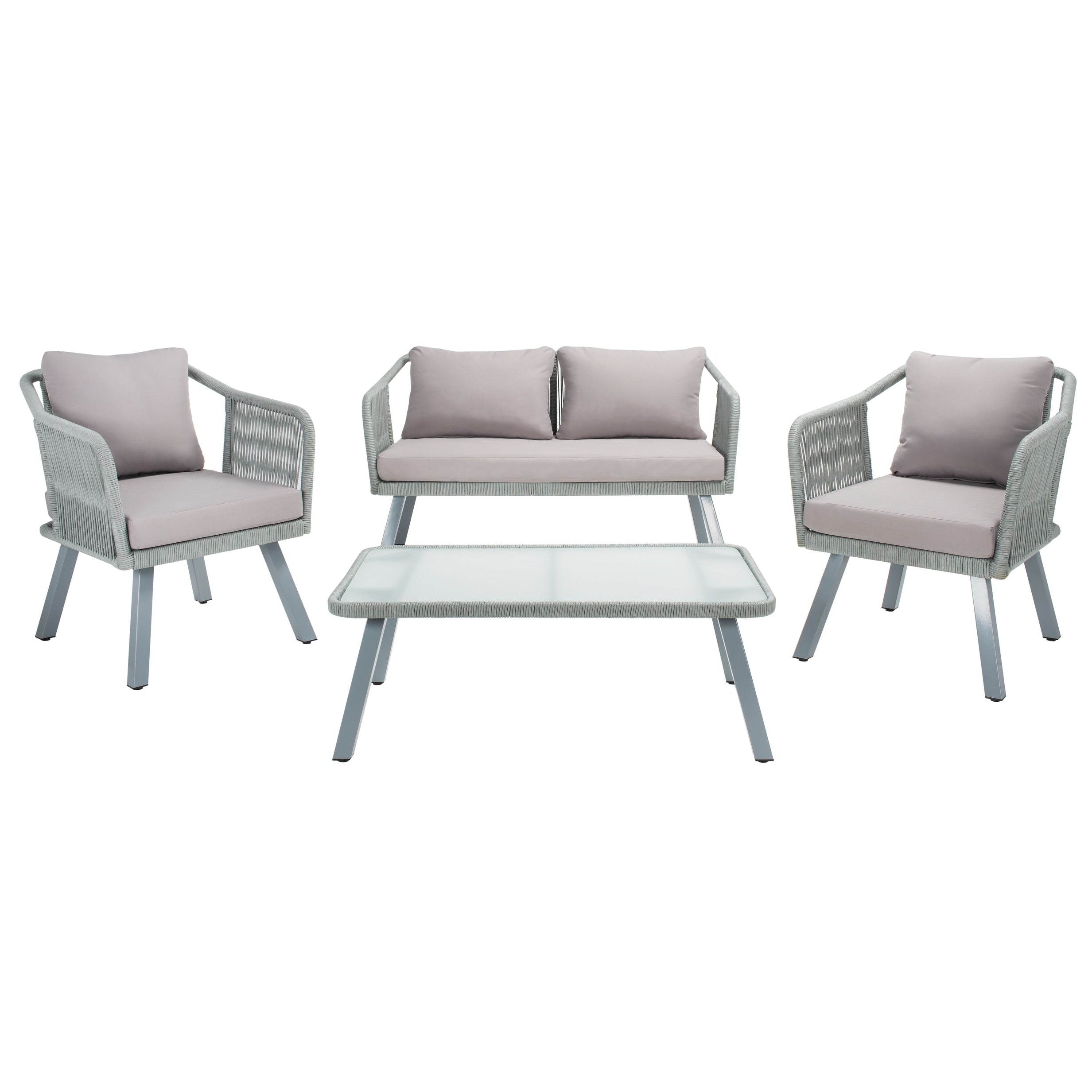 Ensemble de jardin extérieur SAFAVIEH Torsla 4 pièces en corde – 52 l x 26 p x 30 h