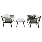 Ensemble de jardin extérieur SAFAVIEH Torsla 4 pièces en corde – 52 l x 26 p x 30 h