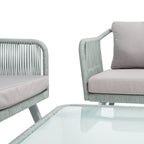 Ensemble de jardin extérieur SAFAVIEH Torsla 4 pièces en corde – 52 l x 26 p x 30 h