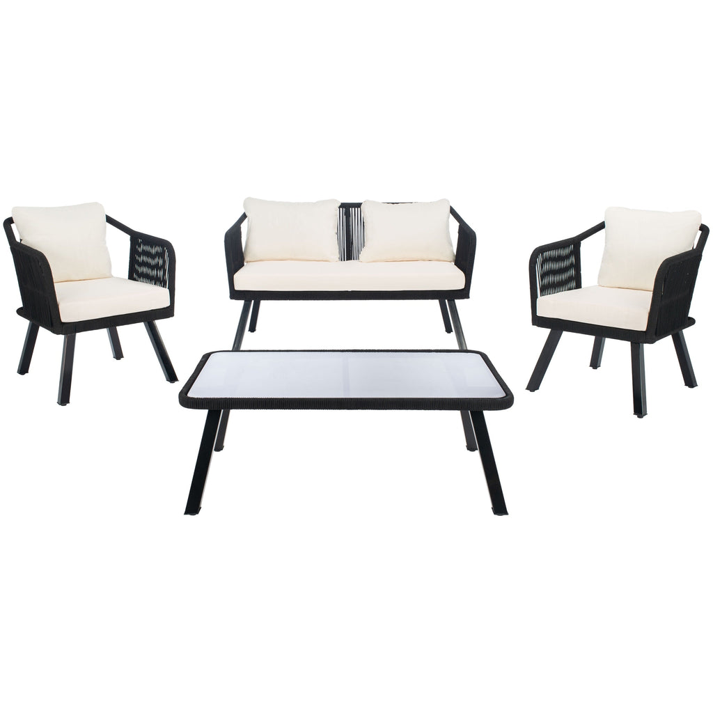 Ensemble de jardin extérieur SAFAVIEH Torsla 4 pièces en corde – 52 l x 26 p x 30 h