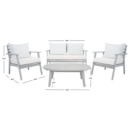 Ensemble de jardin d'extérieur Lupe 4 pièces SAFAVIEH - 49 L x 31 P x 30 H