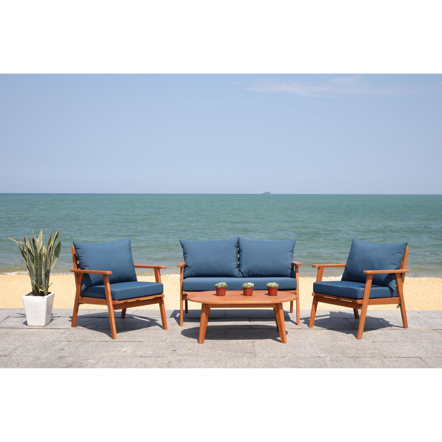 Ensemble de jardin d'extérieur Lupe 4 pièces SAFAVIEH - 49 L x 31 P x 30 H