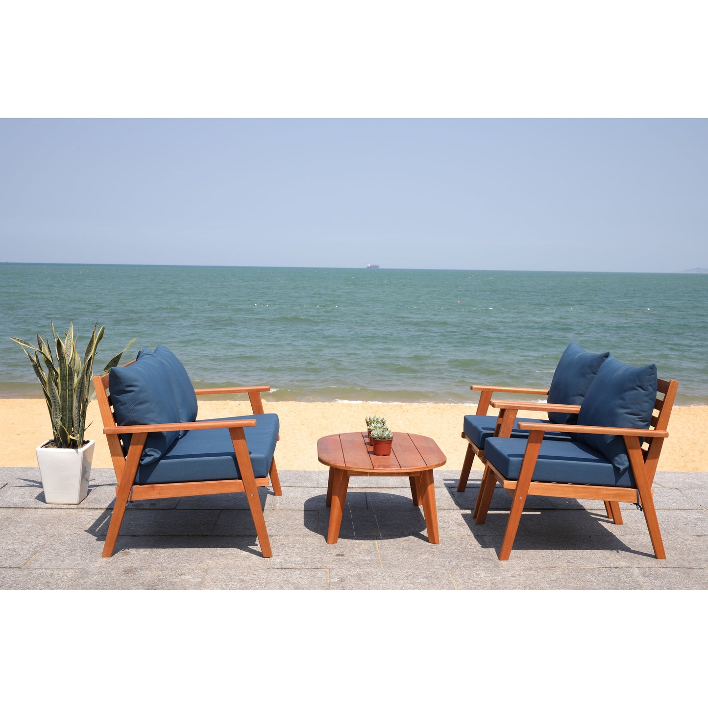 Ensemble de jardin d'extérieur Lupe 4 pièces SAFAVIEH - 49 L x 31 P x 30 H