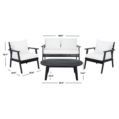 Ensemble de jardin d'extérieur Lupe 4 pièces SAFAVIEH - 49 L x 31 P x 30 H