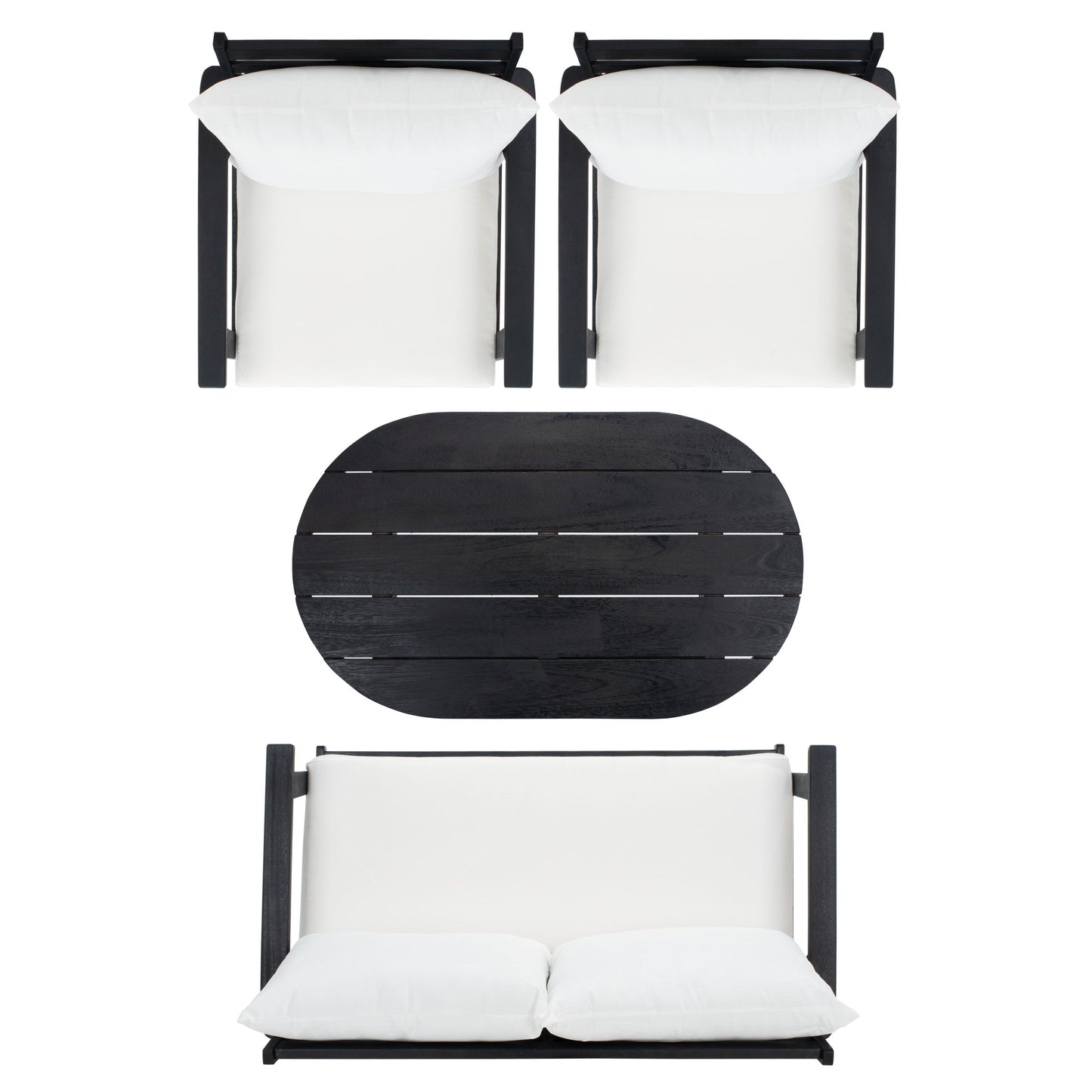Ensemble de jardin d'extérieur Lupe 4 pièces SAFAVIEH - 49 L x 31 P x 30 H