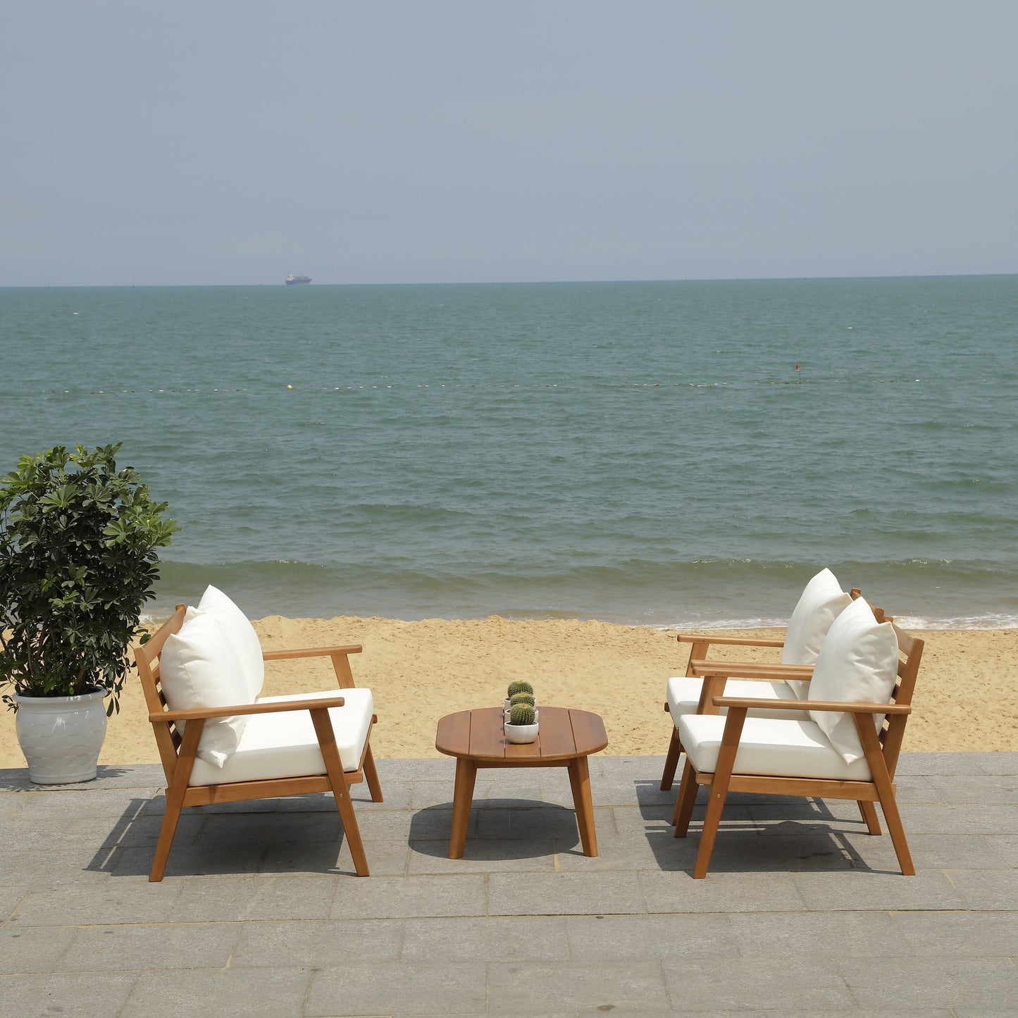 Ensemble de jardin d'extérieur Lupe 4 pièces SAFAVIEH - 49 L x 31 P x 30 H