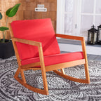 SAFAVIEH Outdoor Makaila Rocking Chair with Cushion - 26W x 31D x 38H