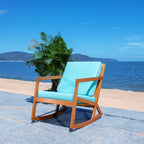 SAFAVIEH Outdoor Makaila Rocking Chair with Cushion - 26W x 31D x 38H