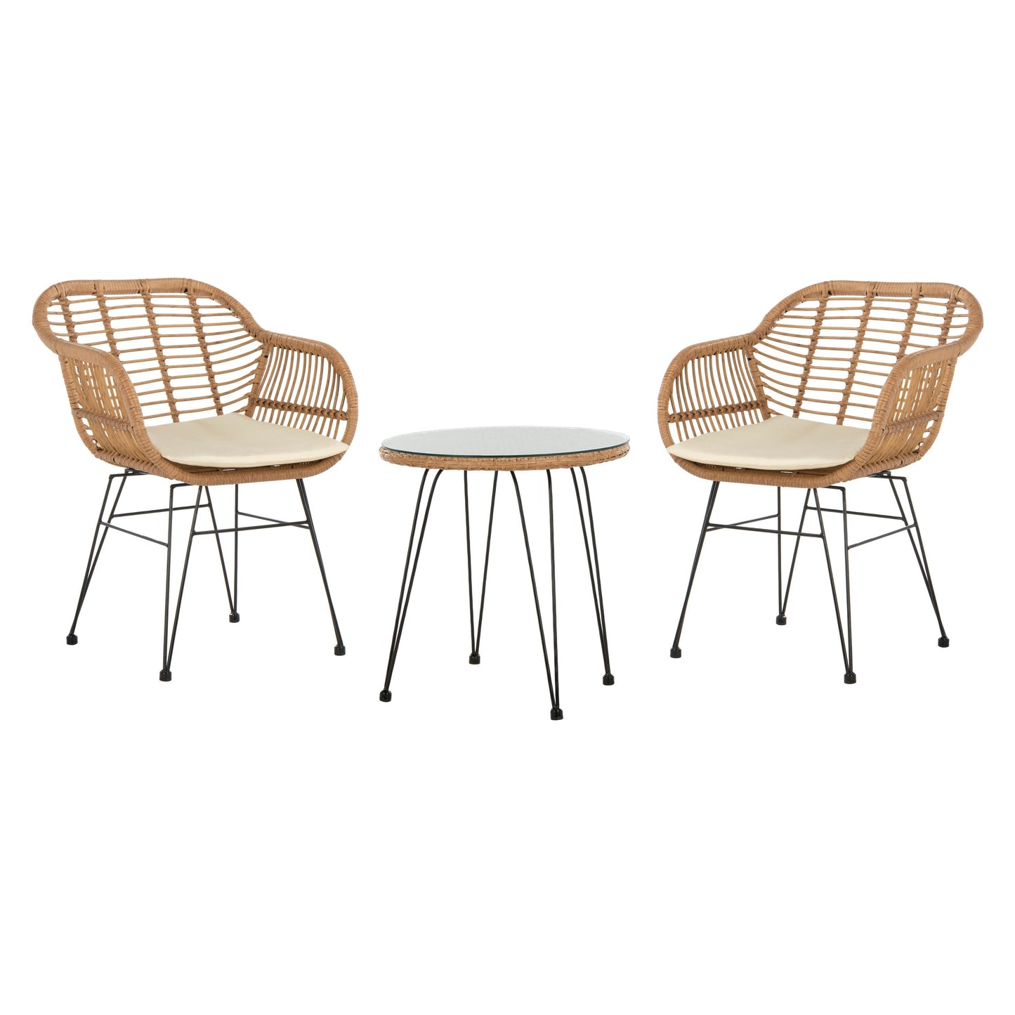 Ensemble de salon d'extérieur SAFAVIEH Montserrat 3 pièces - 22 l x 27 p x 32 h