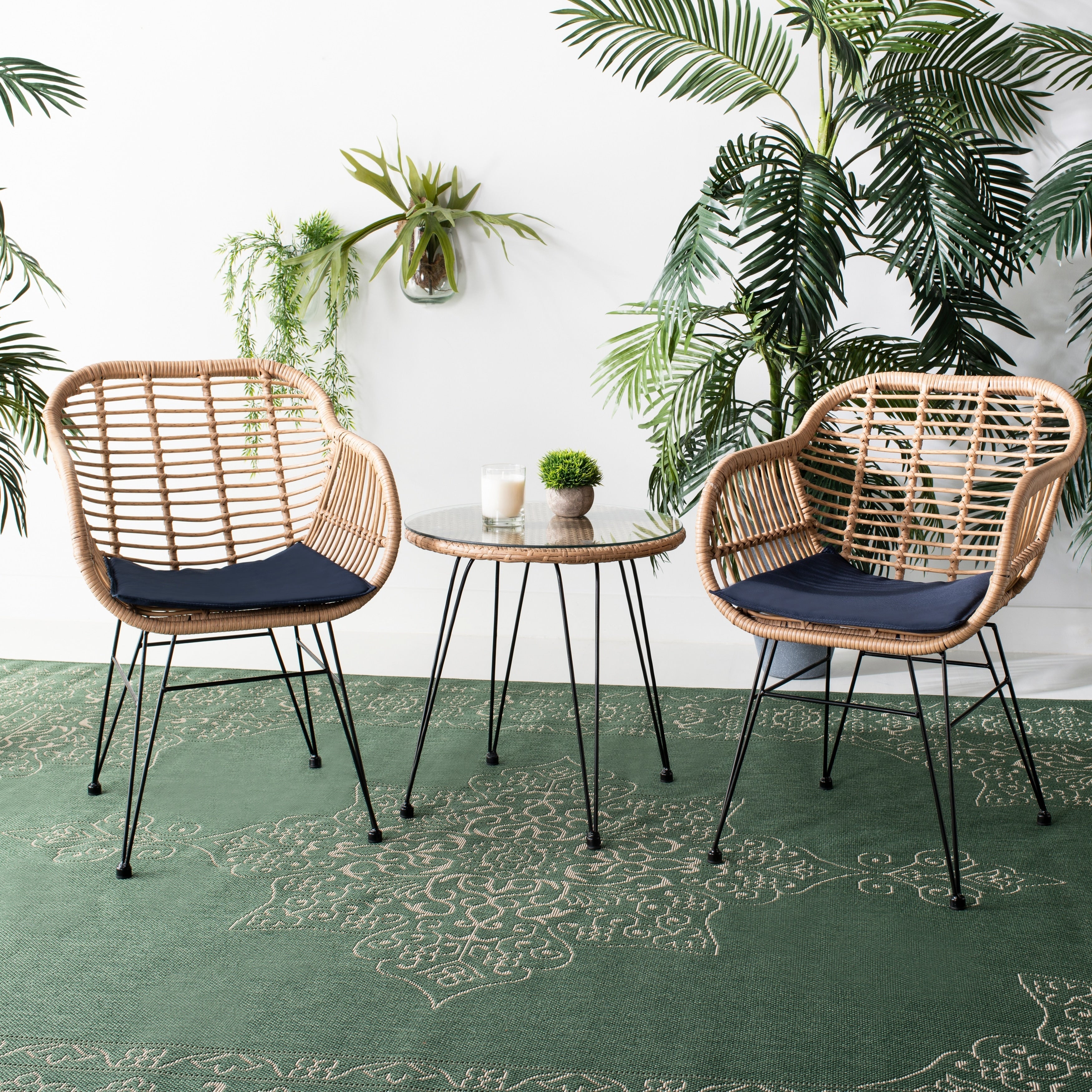 Ensemble de salon d'extérieur SAFAVIEH Montserrat 3 pièces - 22 l x 27 p x 32 h