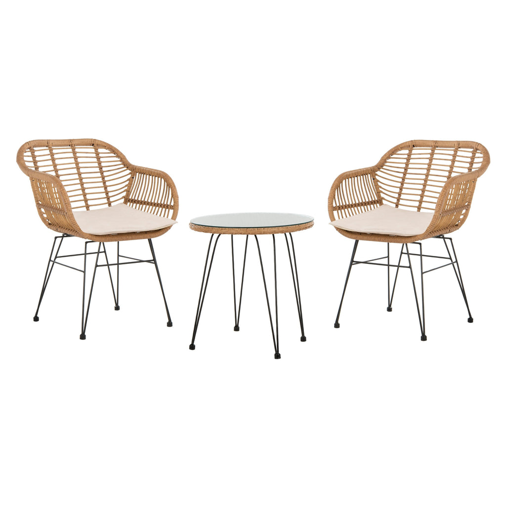 Ensemble de salon d'extérieur SAFAVIEH Montserrat 3 pièces - 22 l x 27 p x 32 h