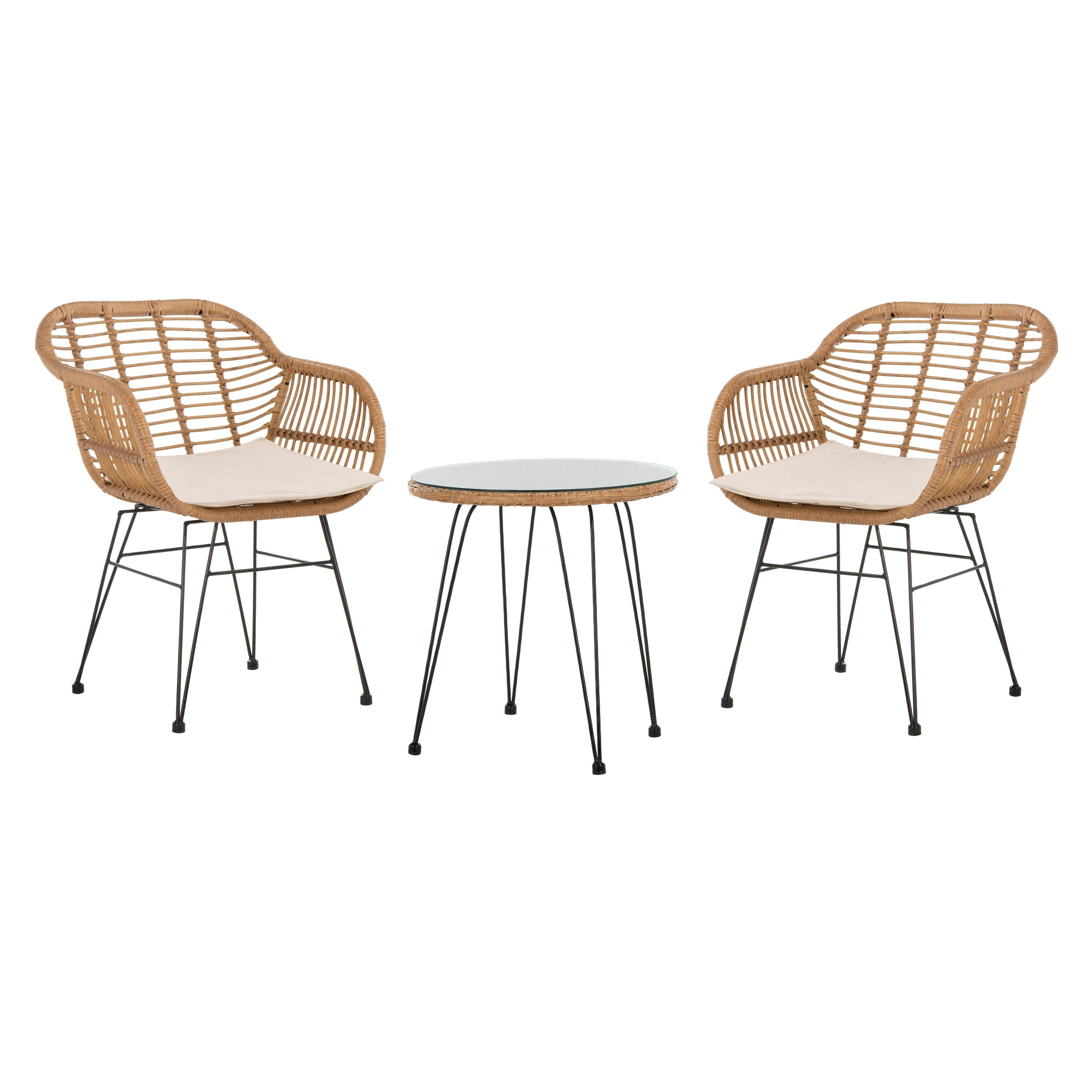 Ensemble de salon d'extérieur SAFAVIEH Montserrat 3 pièces - 22 l x 27 p x 32 h