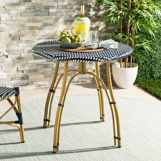 Table de bistrot d'extérieur en rotin Myah SAFAVIEH - 31,5 l x 31,5 l x 30 h - 32 l x 32 p x 30 h