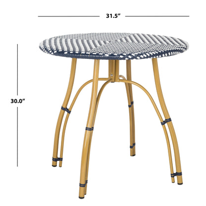 Table de bistrot d'extérieur en rotin Myah SAFAVIEH - 31,5 l x 31,5 l x 30 h - 32 l x 32 p x 30 h