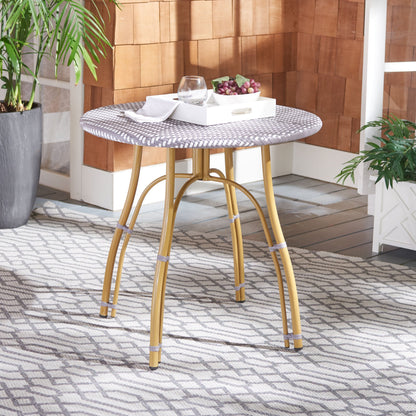 Table de bistrot d'extérieur en rotin Myah SAFAVIEH - 31,5 l x 31,5 l x 30 h - 32 l x 32 p x 30 h
