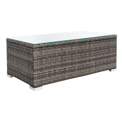 Ensemble de patio d'extérieur en osier Natalee de SAFAVIEH, 4 pièces – 50 l x 27 p x 28 h