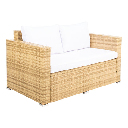 Ensemble de patio d'extérieur en osier Natalee de SAFAVIEH, 4 pièces – 50 l x 27 p x 28 h