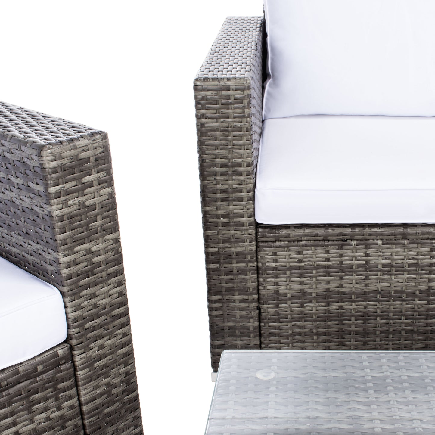 Ensemble de patio d'extérieur en osier Natalee de SAFAVIEH, 4 pièces – 50 l x 27 p x 28 h