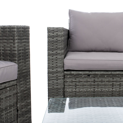 Ensemble de patio d'extérieur en osier Natalee de SAFAVIEH, 4 pièces – 50 l x 27 p x 28 h