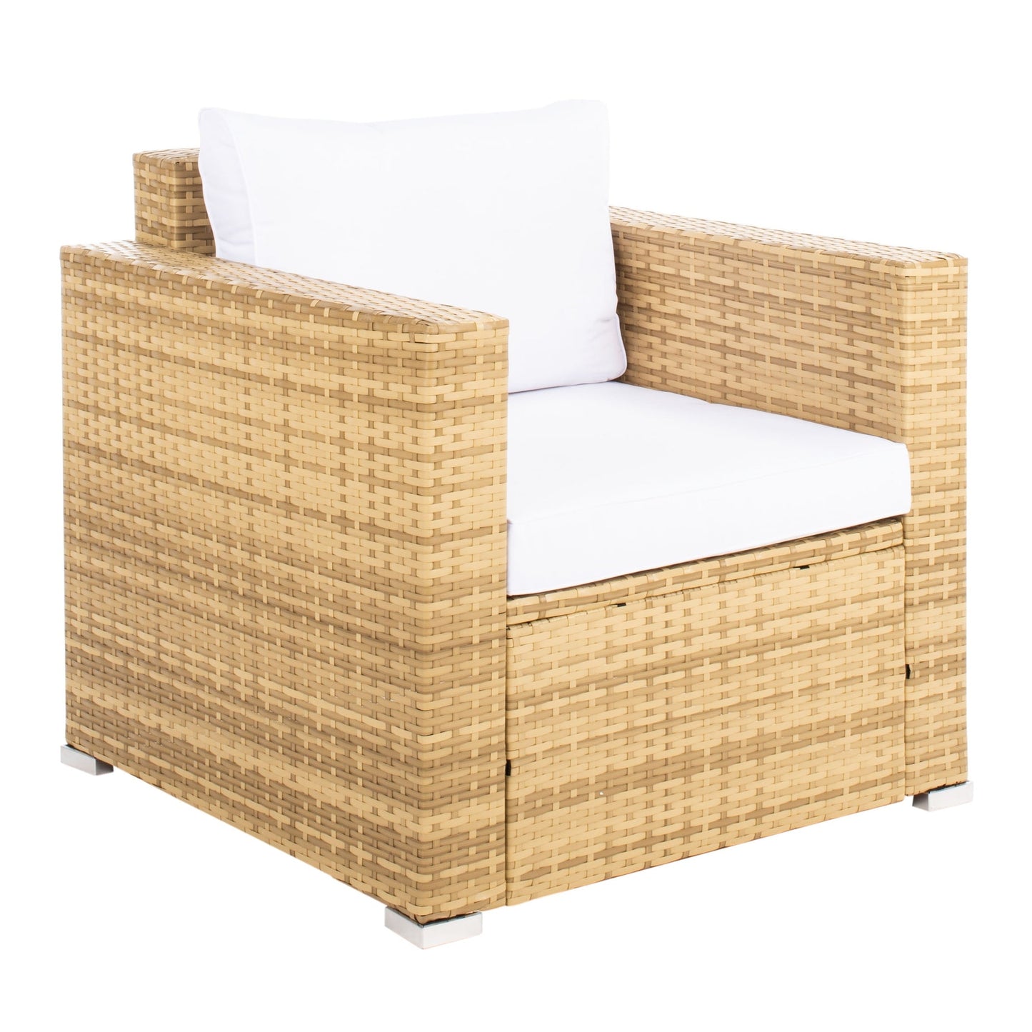 Ensemble de patio d'extérieur en osier Natalee de SAFAVIEH, 4 pièces – 50 l x 27 p x 28 h