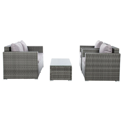 Ensemble de patio d'extérieur en osier Natalee de SAFAVIEH, 4 pièces – 50 l x 27 p x 28 h