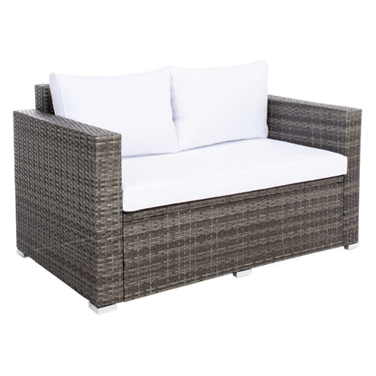 Ensemble de patio d'extérieur en osier Natalee de SAFAVIEH, 4 pièces – 50 l x 27 p x 28 h