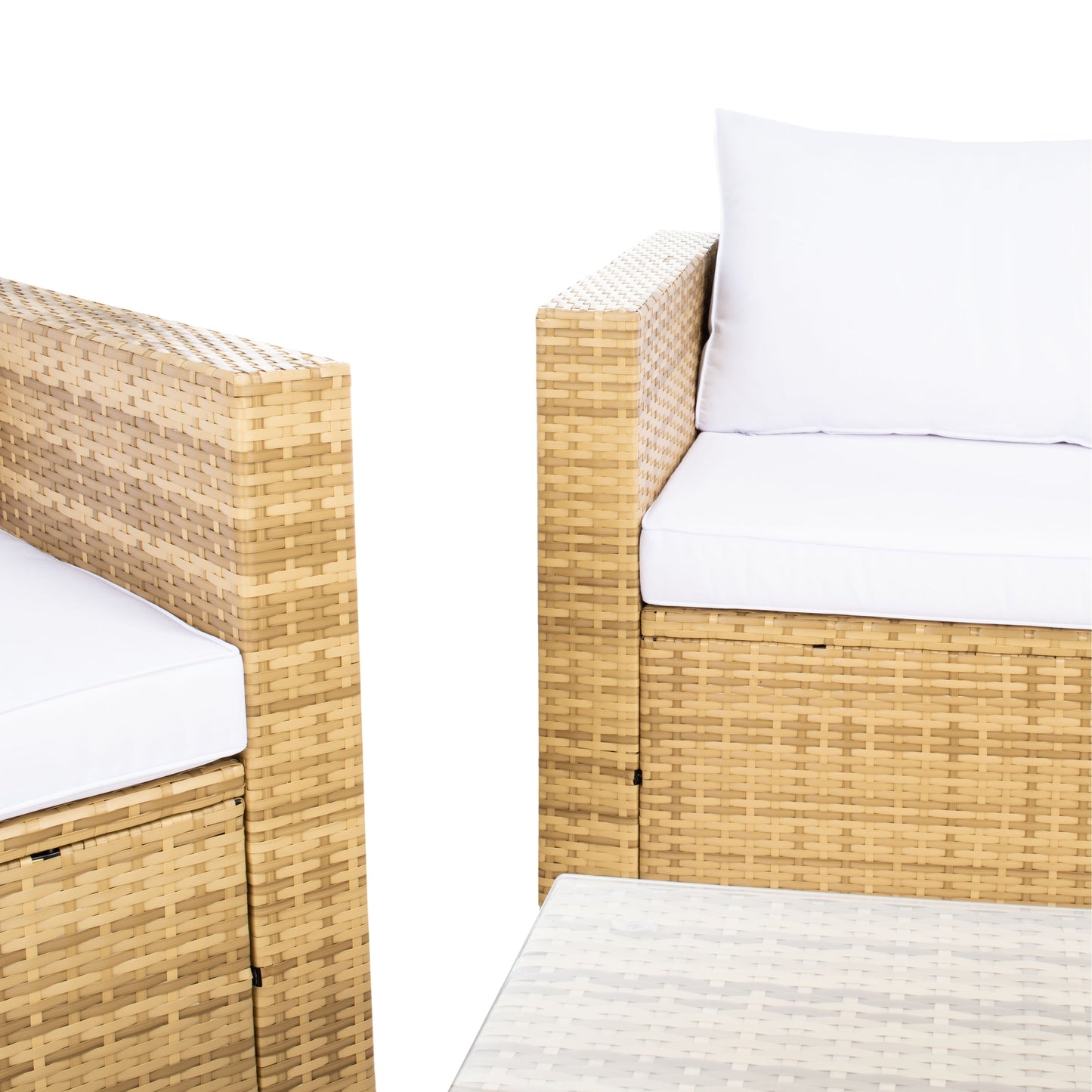 Ensemble de patio d'extérieur en osier Natalee de SAFAVIEH, 4 pièces – 50 l x 27 p x 28 h