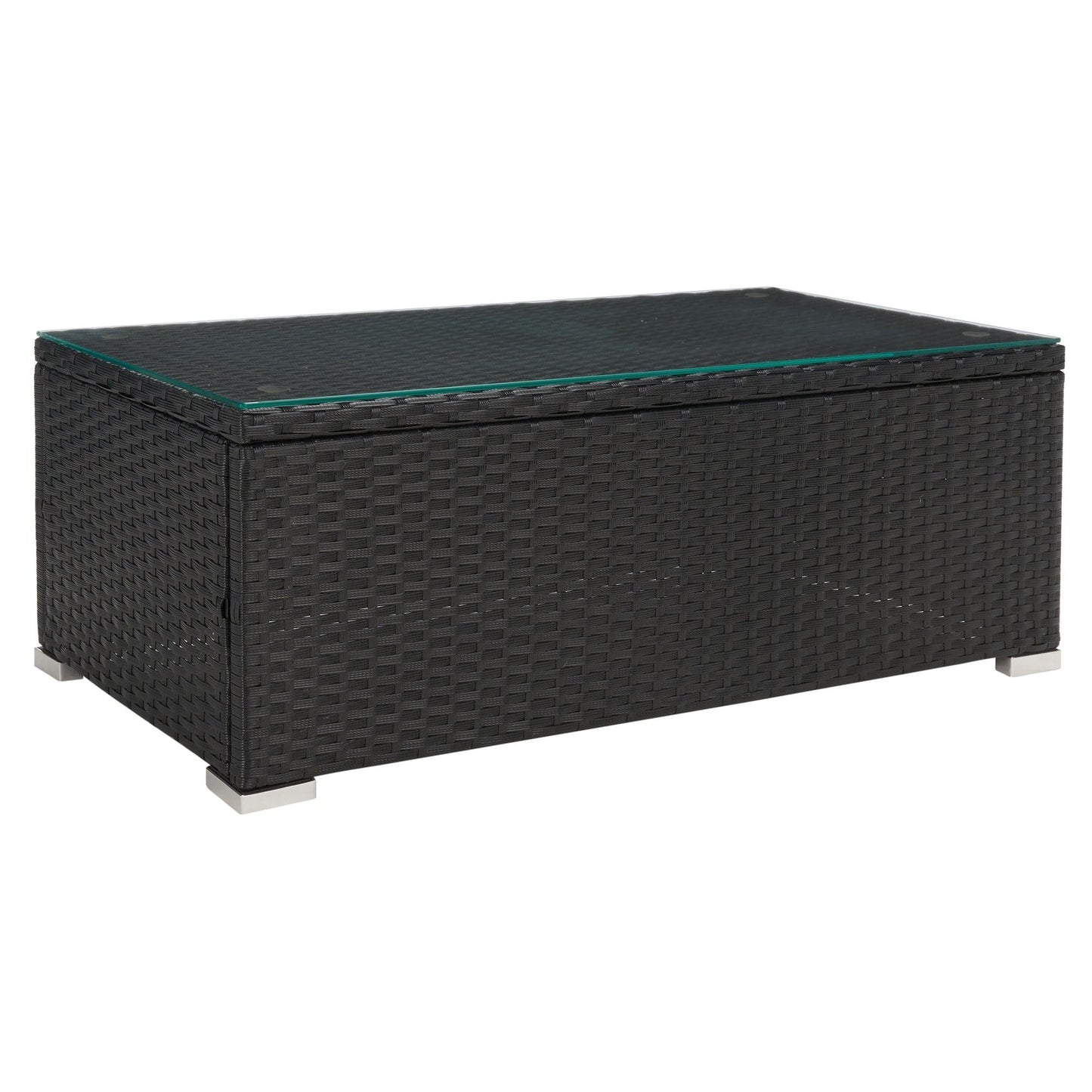 Ensemble de patio d'extérieur en osier Natalee de SAFAVIEH, 4 pièces – 50 l x 27 p x 28 h