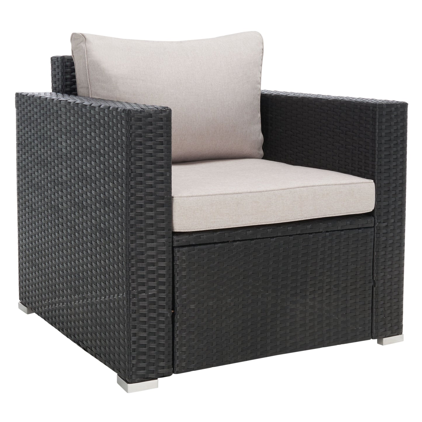 Ensemble de patio d'extérieur en osier Natalee de SAFAVIEH, 4 pièces – 50 l x 27 p x 28 h