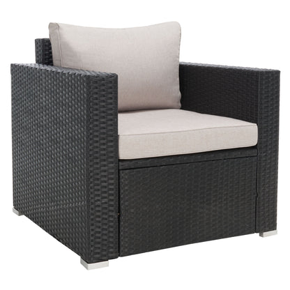 Ensemble de patio d'extérieur en osier Natalee de SAFAVIEH, 4 pièces – 50 l x 27 p x 28 h