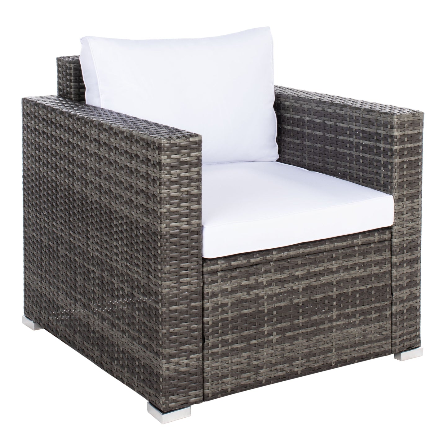 Ensemble de patio d'extérieur en osier Natalee de SAFAVIEH, 4 pièces – 50 l x 27 p x 28 h
