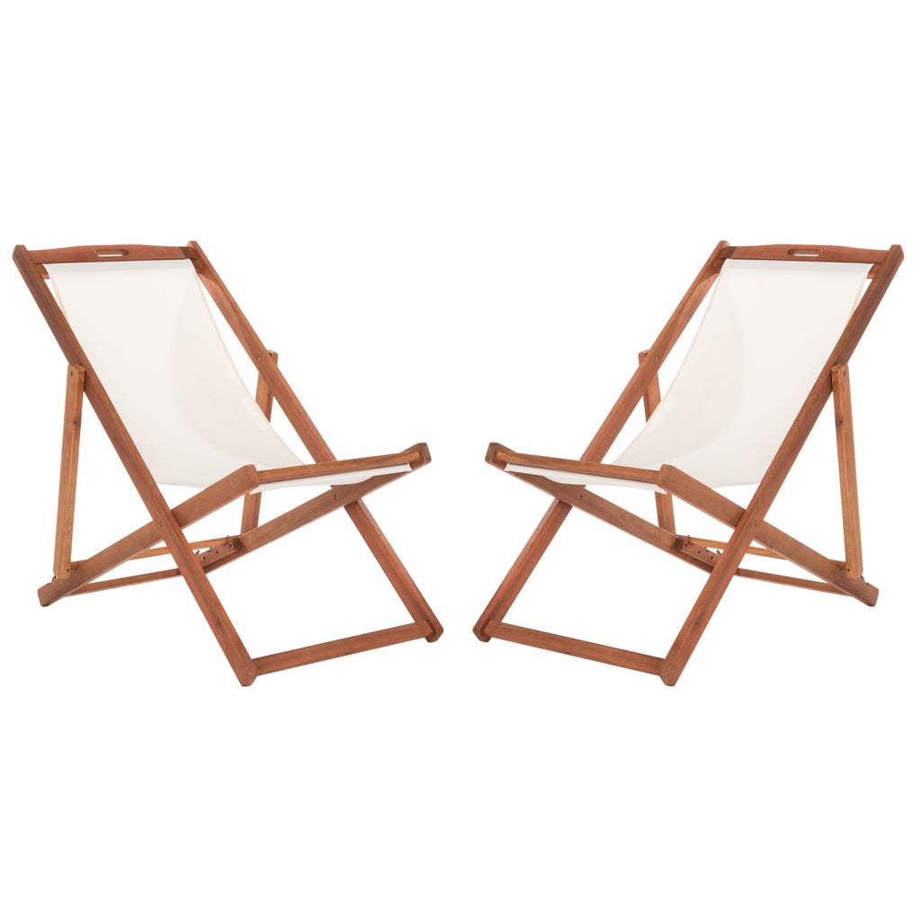 Chaises pliantes d'extérieur Natalya de SAFAVIEH (lot de 2) - 24 l x 34 p x 41 h