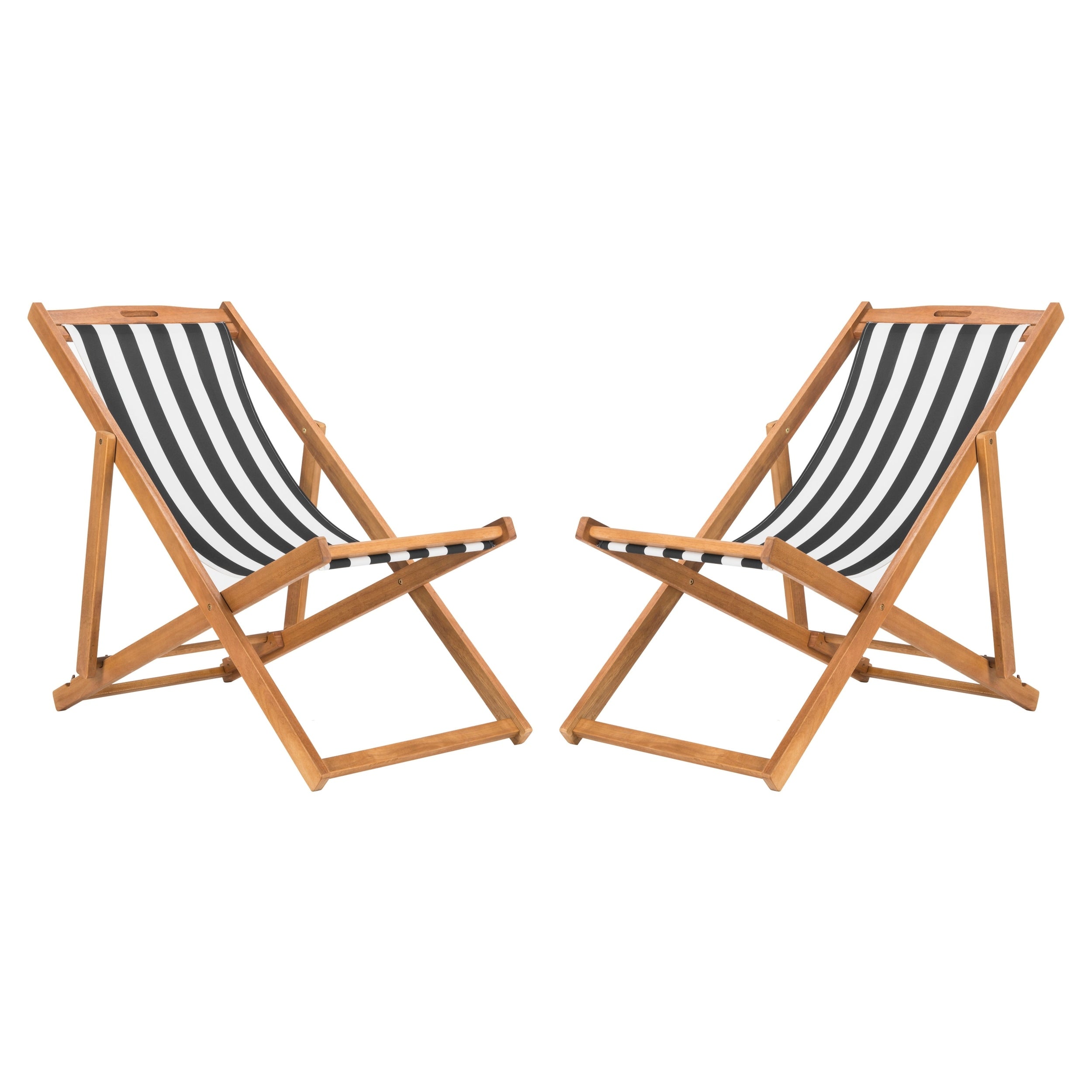 Chaises pliantes d'extérieur Natalya de SAFAVIEH (lot de 2) - 24 l x 34 p x 41 h