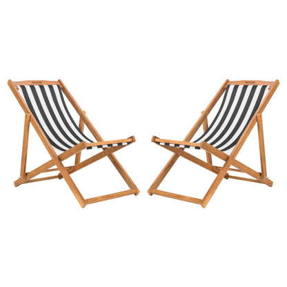 Chaises pliantes d'extérieur Natalya de SAFAVIEH (lot de 2) - 24 l x 34 p x 41 h