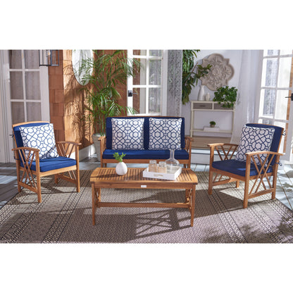 Ensemble de jardin d'extérieur Nayely 4 pièces en bois d'acacia massif SAFAVIEH - 47 L x 33 P x 26 H