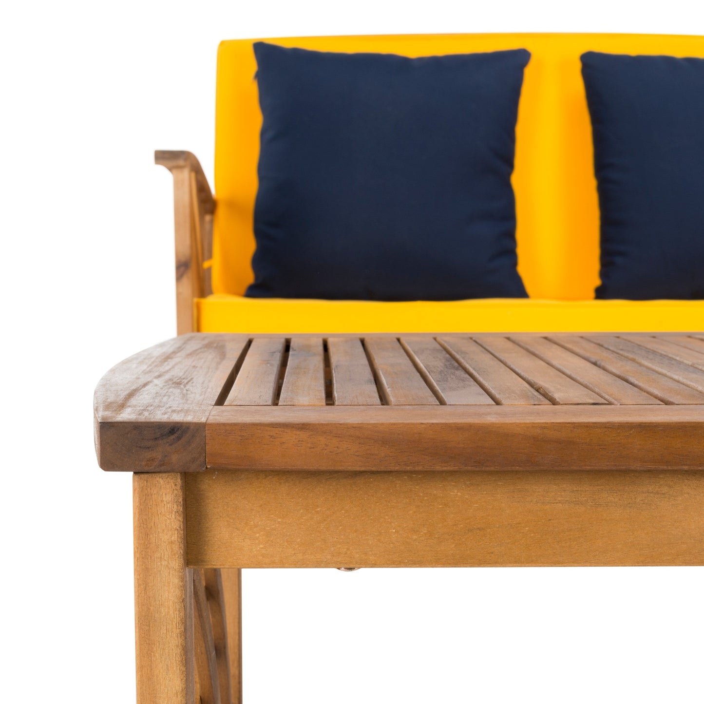 Ensemble de jardin d'extérieur Nayely 4 pièces en bois d'acacia massif SAFAVIEH - 47 L x 33 P x 26 H