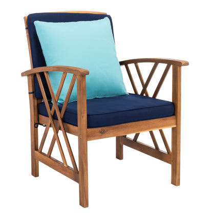 Ensemble de jardin d'extérieur Nayely 4 pièces en bois d'acacia massif SAFAVIEH - 47 L x 33 P x 26 H