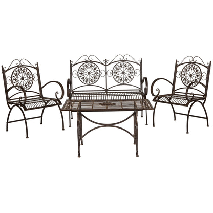 Ensemble de patio 4 pièces SAFAVIEH Nyasia en fer forgé victorien - 45 l x 39 P x 22 H