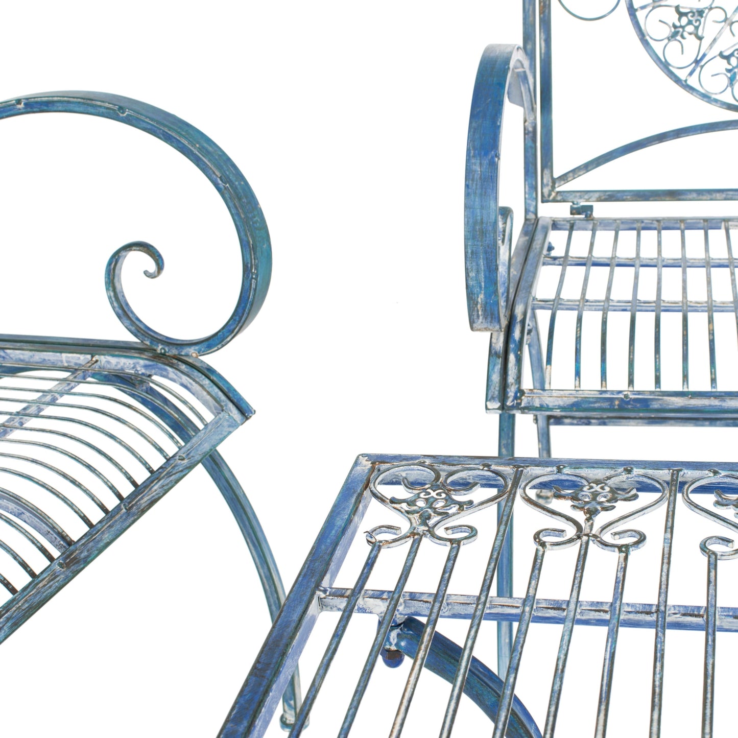 Ensemble de patio 4 pièces SAFAVIEH Nyasia en fer forgé victorien - 45 l x 39 P x 22 H