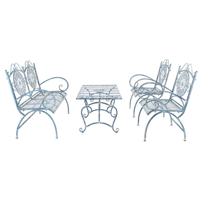 Ensemble de patio 4 pièces SAFAVIEH Nyasia en fer forgé victorien - 45 l x 39 P x 22 H