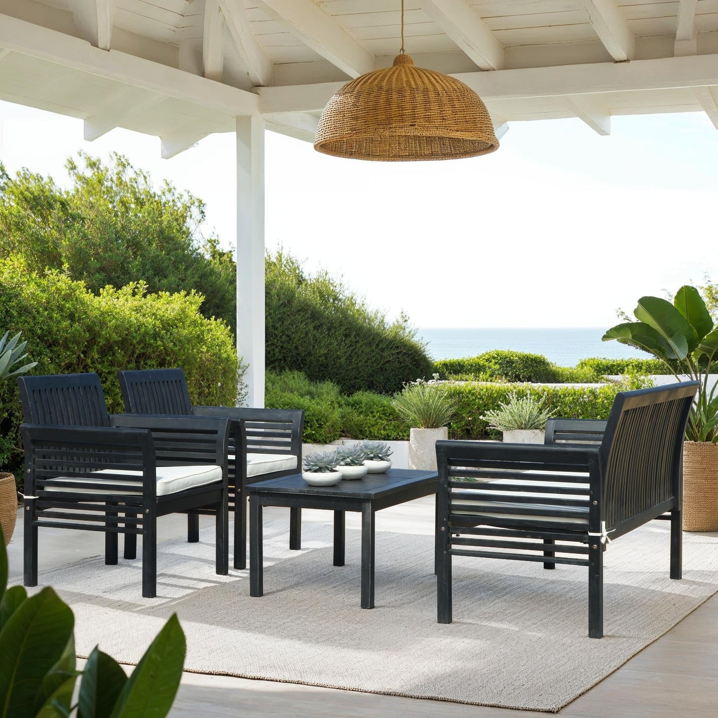 Ensemble de jardin Pieternel 4 pièces SAFAVIEH - 50 l x 30 p x 24 h