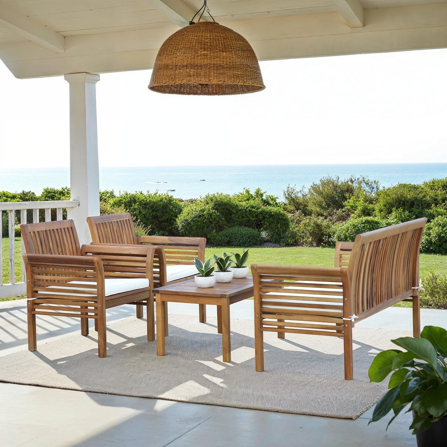 Ensemble de jardin Pieternel 4 pièces SAFAVIEH - 50 l x 30 p x 24 h