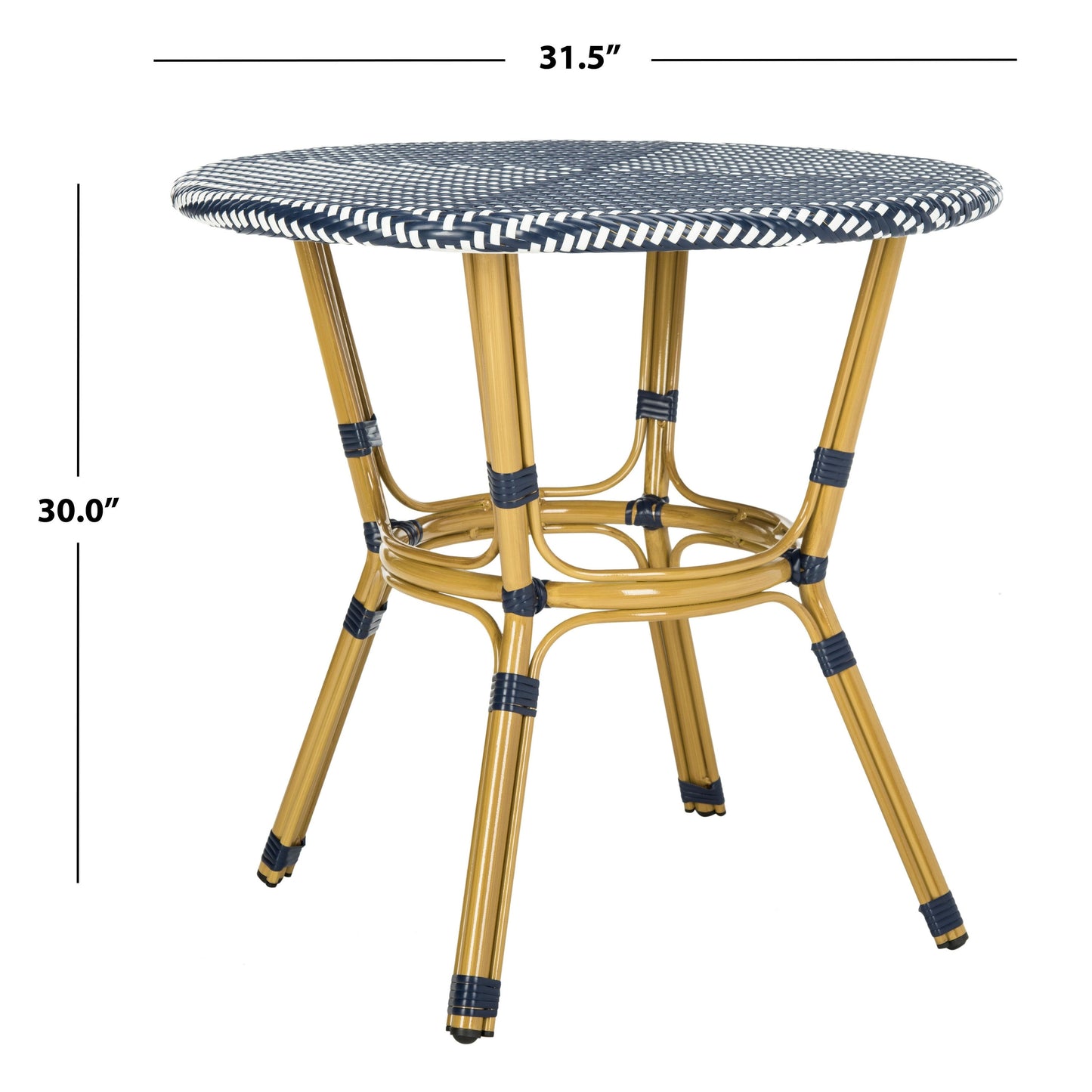 Table de bistrot d'extérieur en rotin SAFAVIEH Reanna (entièrement assemblée) - 32 L x 32 P x 30 H